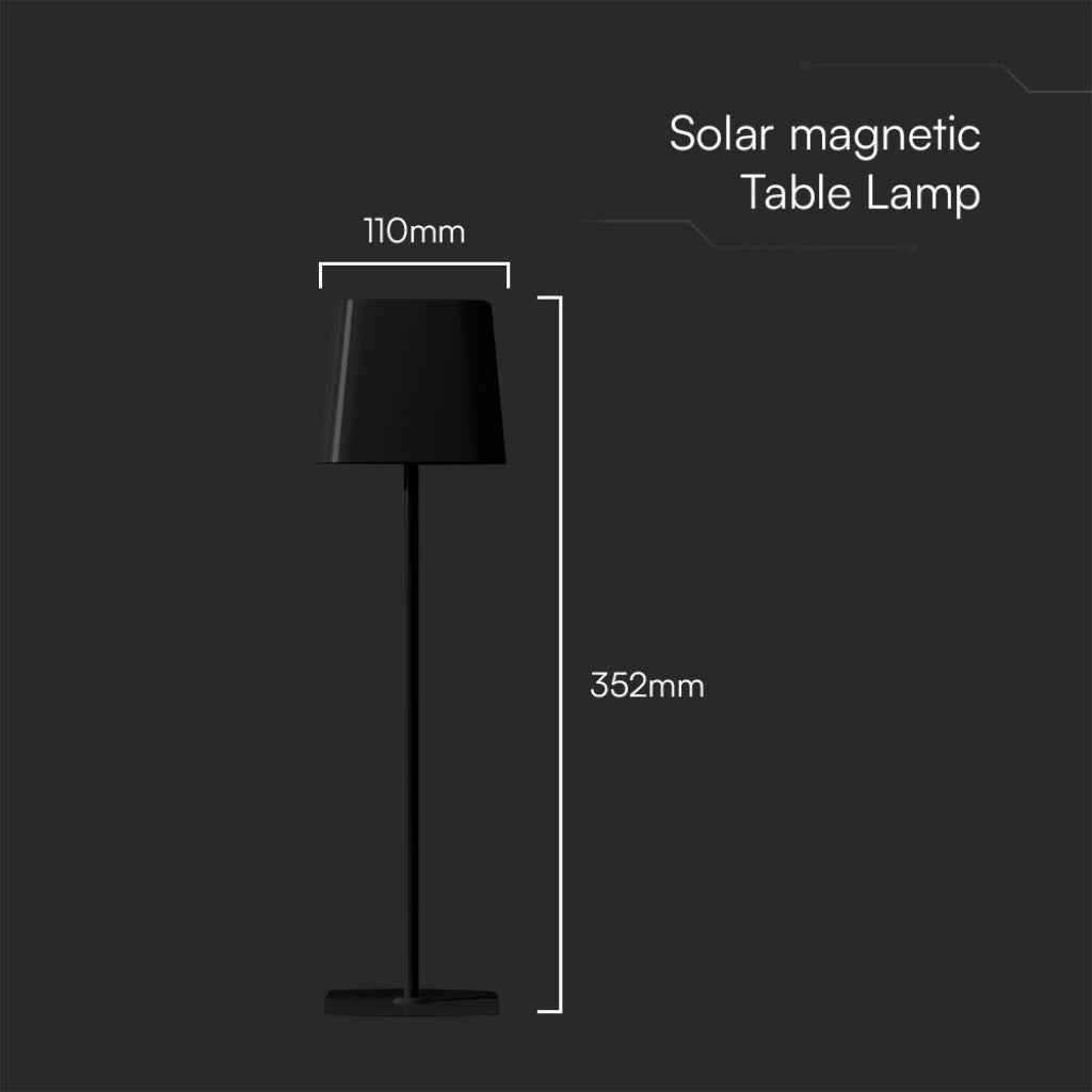 Lampada LED da Tavolo Magnetica 5W Ricaricabile USB‑C Nera IP65