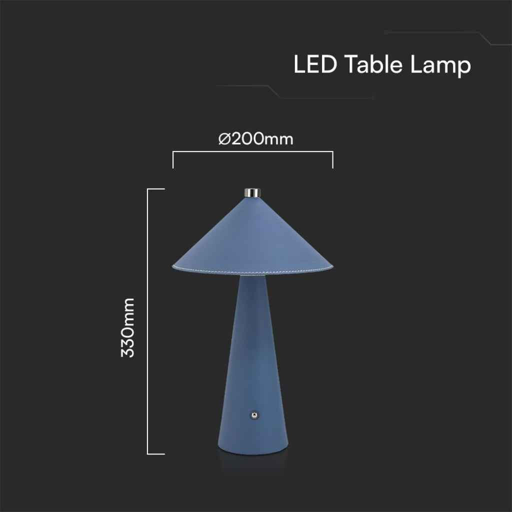 Lampada LED da Tavolo 3W Blu Ricaricabile Touch Dimmer 3in1