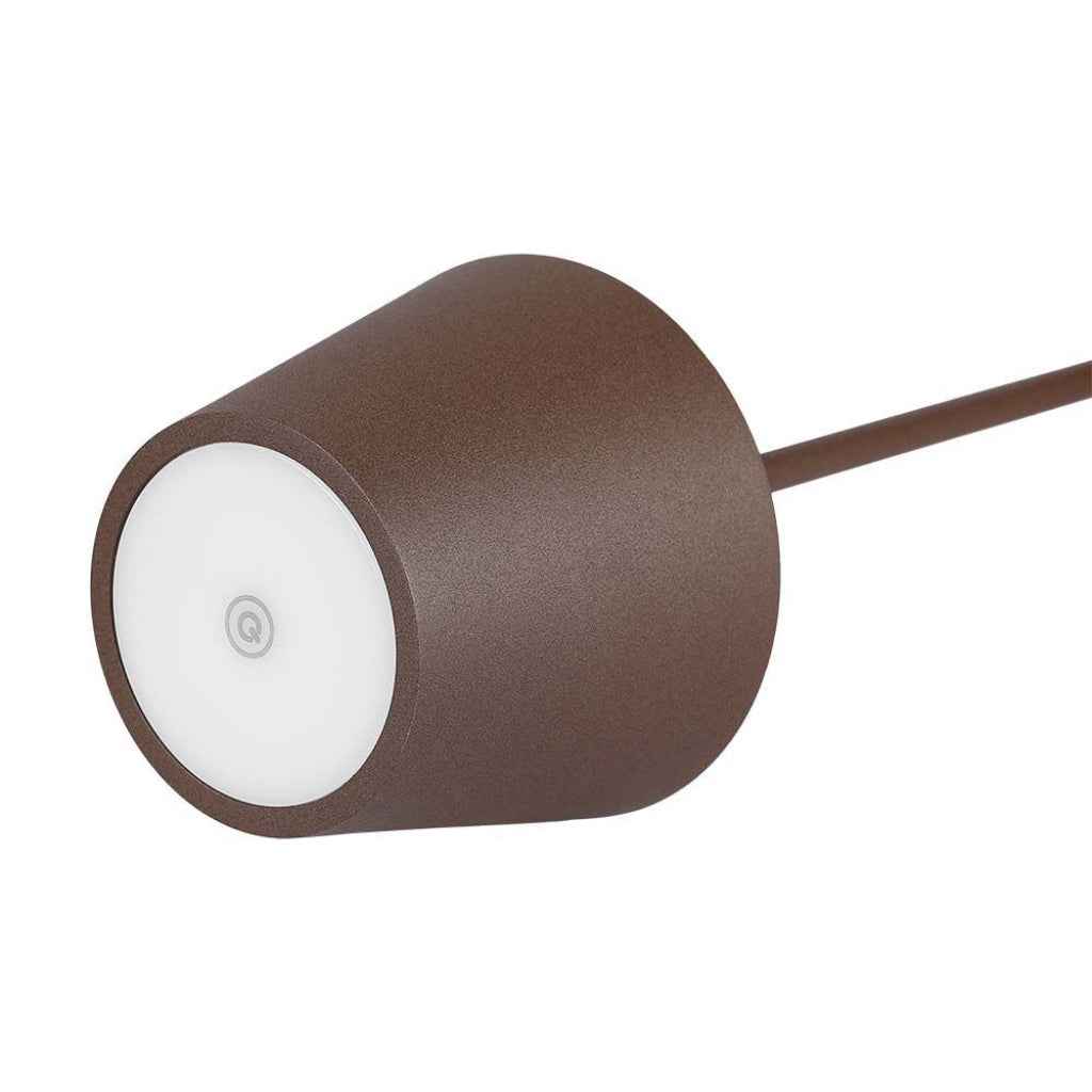 Lampada LED da Tavolo 15W Corten con Touch Dimmer e Ricarica Wireless