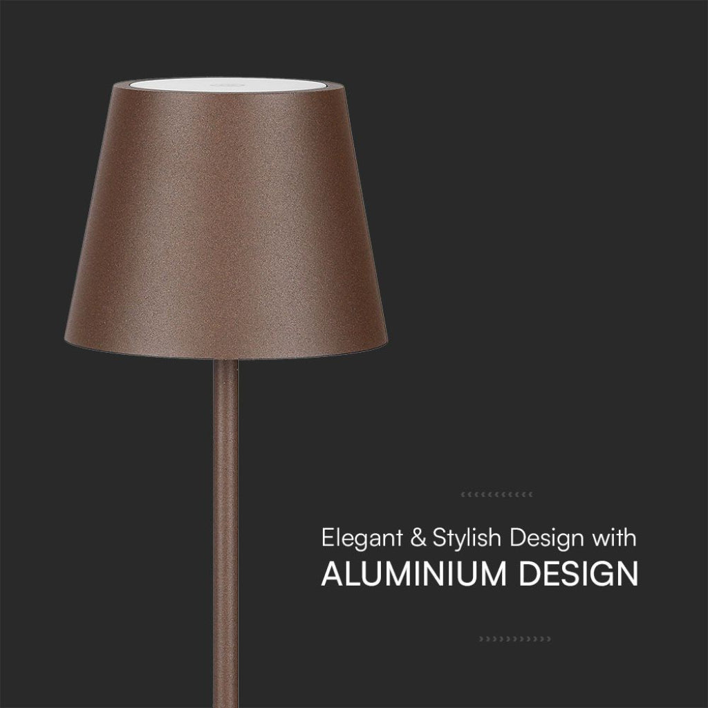 Lampada LED da Tavolo 15W Corten con Touch Dimmer e Ricarica Wireless