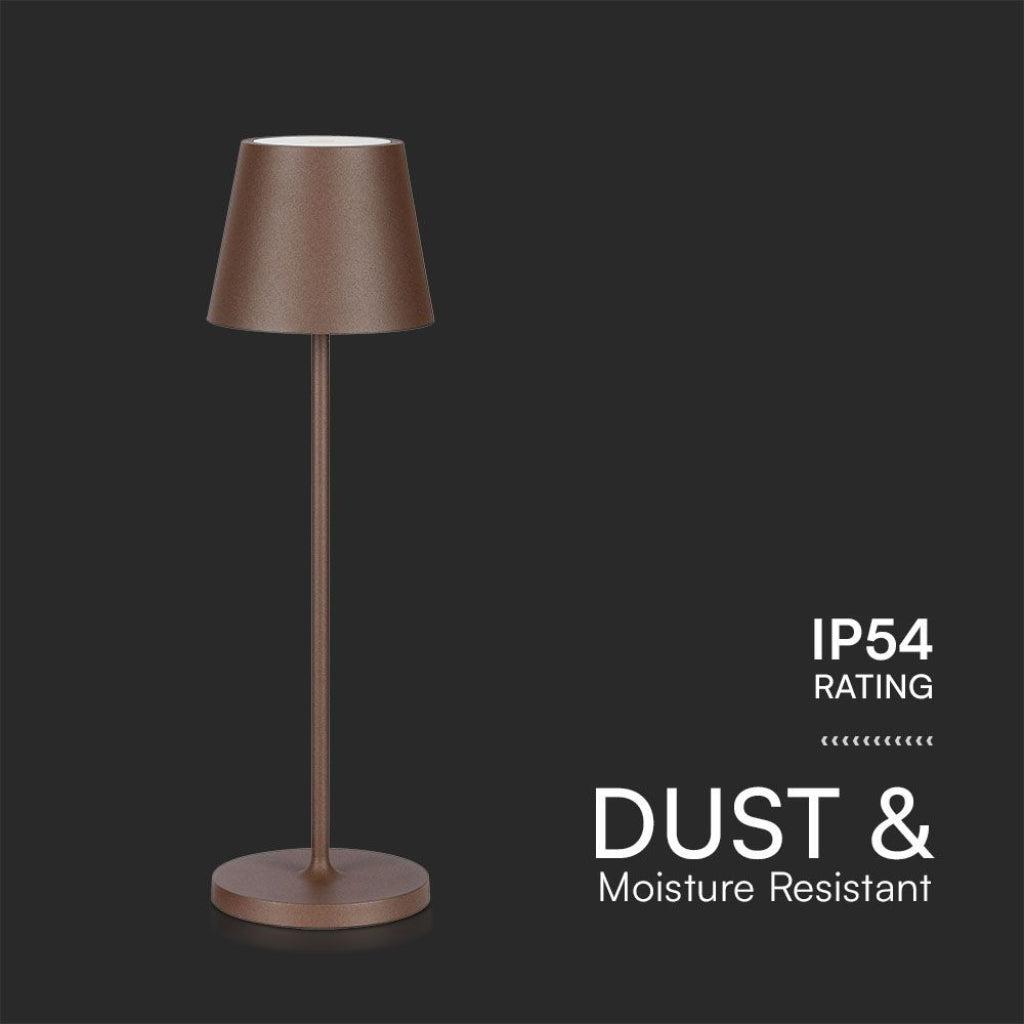 Lampada LED da Tavolo 15W Corten con Touch Dimmer e Ricarica Wireless