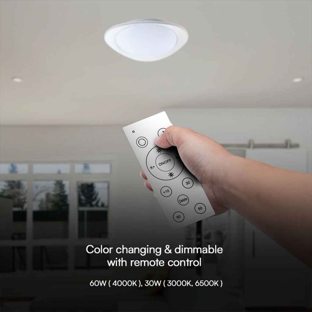 Plafoniera LED 60 W Rotonda con Telecomando CCT 3000–6500 K