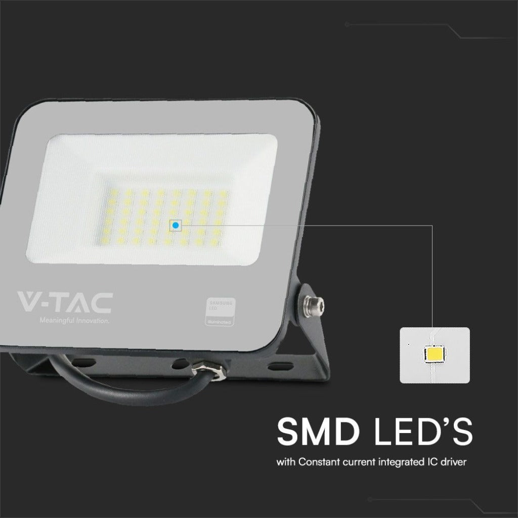 Faro LED 30 W SMD Samsung – Nero, 3000 K, IP65