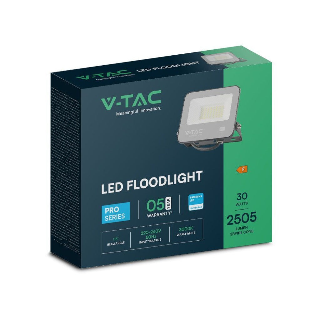 Faro LED 30 W SMD Samsung – Nero, 3000 K, IP65