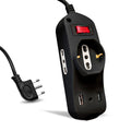 Multipresa con Cavo 1,5 m 3×10/16 A + USB 1 A + USB-C 2 A Nero