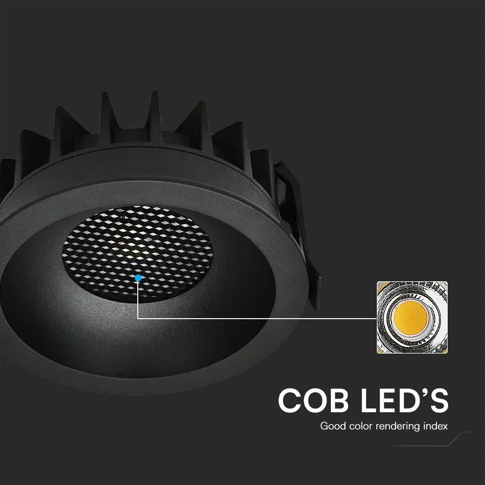 Faretto LED Incasso 18W COB CCT 3in1 CRI90 Nero | V-TAC Bridgelux