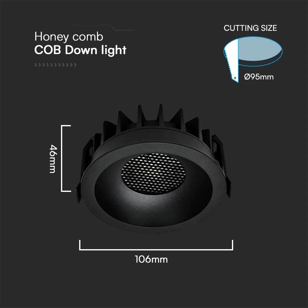 Faretto LED Incasso 18W COB CCT 3in1 CRI90 Nero | V-TAC Bridgelux