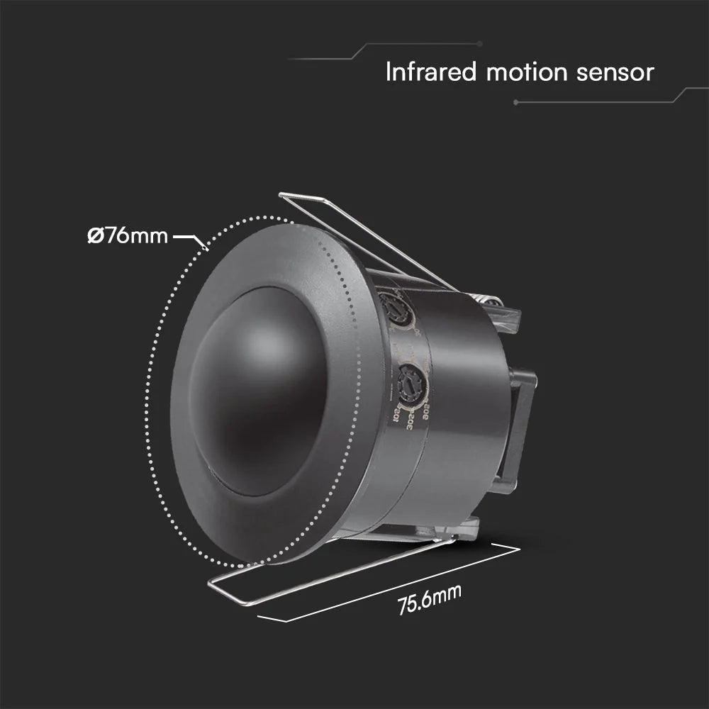 Sensore Movimento 360° Incasso Nero IP20 max 500W | V-TAC