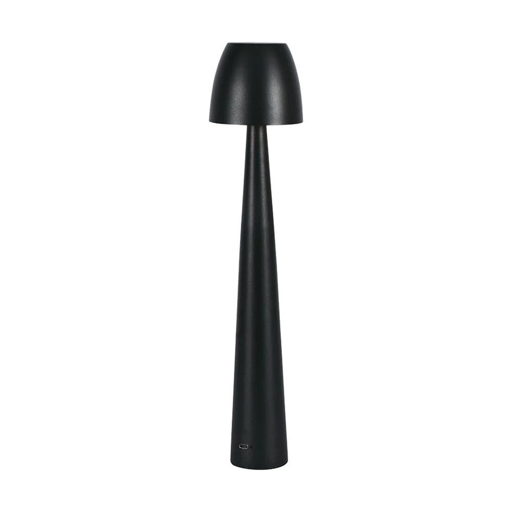 Lampada LED Tavolo 3W CCT Touch Ricaricabile USB-C Nera V-TAC