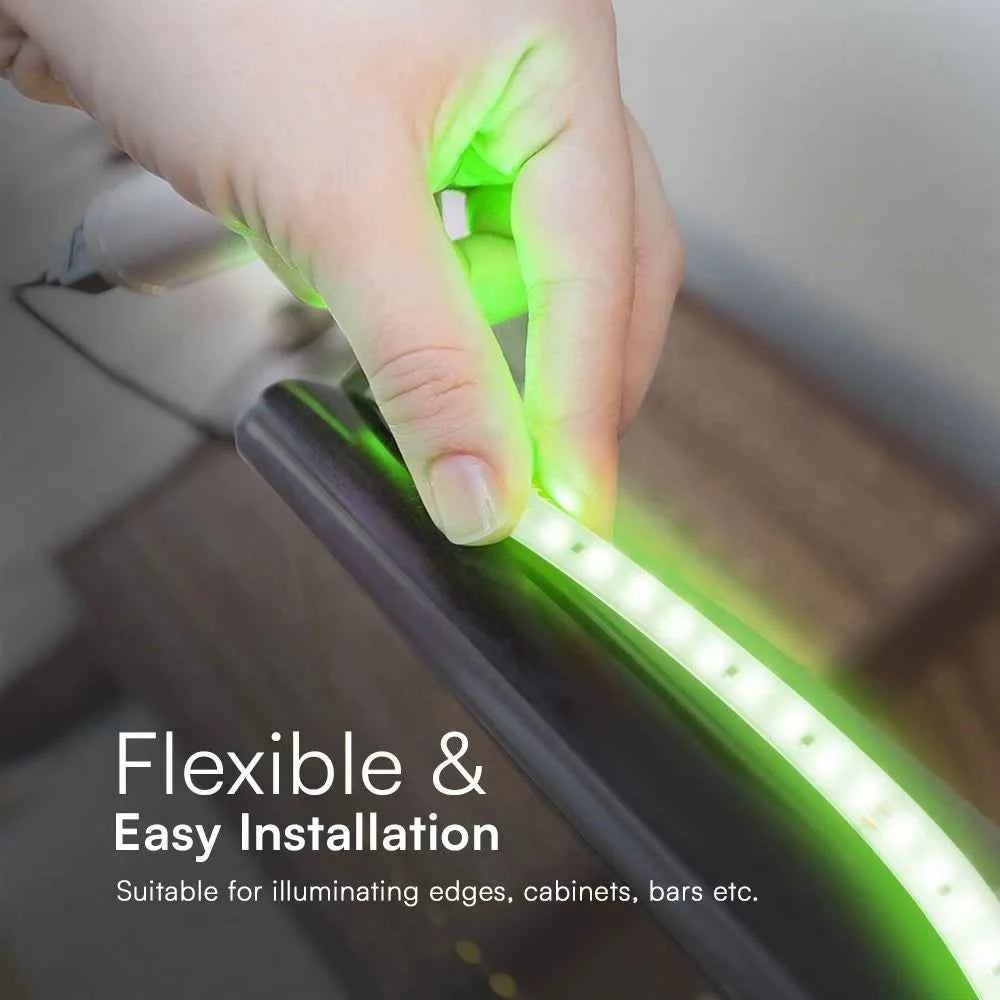 Strip led 220v smd2835 50m verde chiaro ip65 con spina