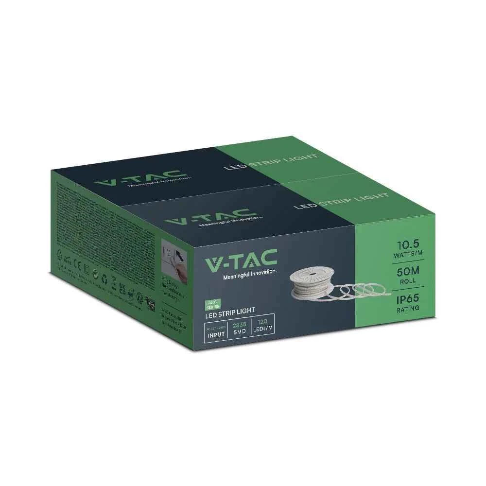 Strip led 220v smd2835 50m verde chiaro ip65 con spina