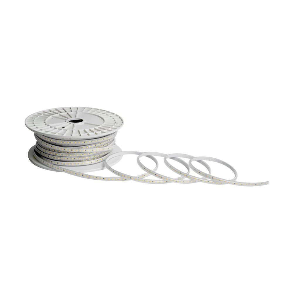 Strip led 220v smd2835 50m 3000k ip65 luce calda con spina