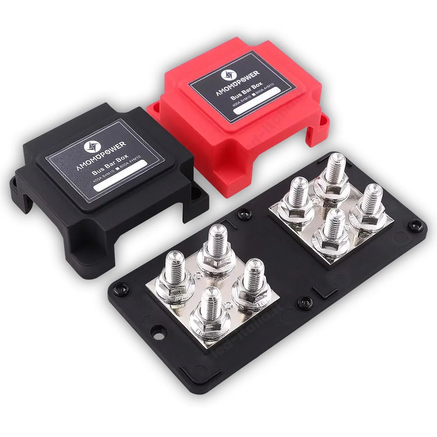 Busbar V-Tac 400A con 4 Terminali M10 per Batterie Bassa Tensione
