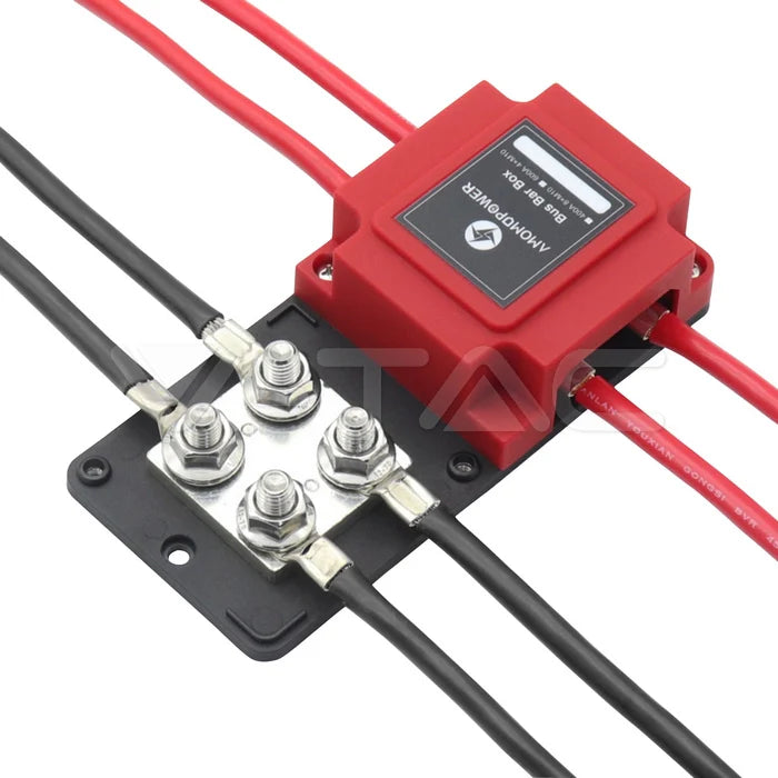 Busbar V-Tac 400A con 4 Terminali M10 per Batterie Bassa Tensione