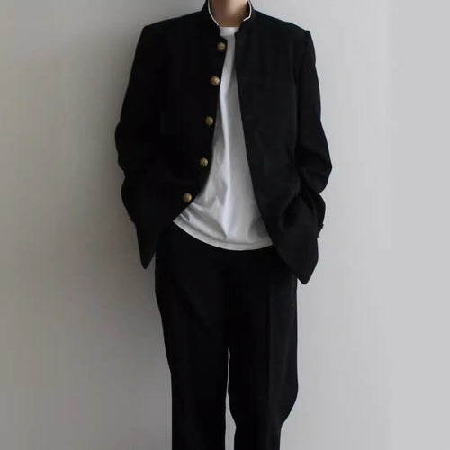Abito casual da ragazzo in stile coreano e hongkonghese, a maniche lunghe, in stile college
