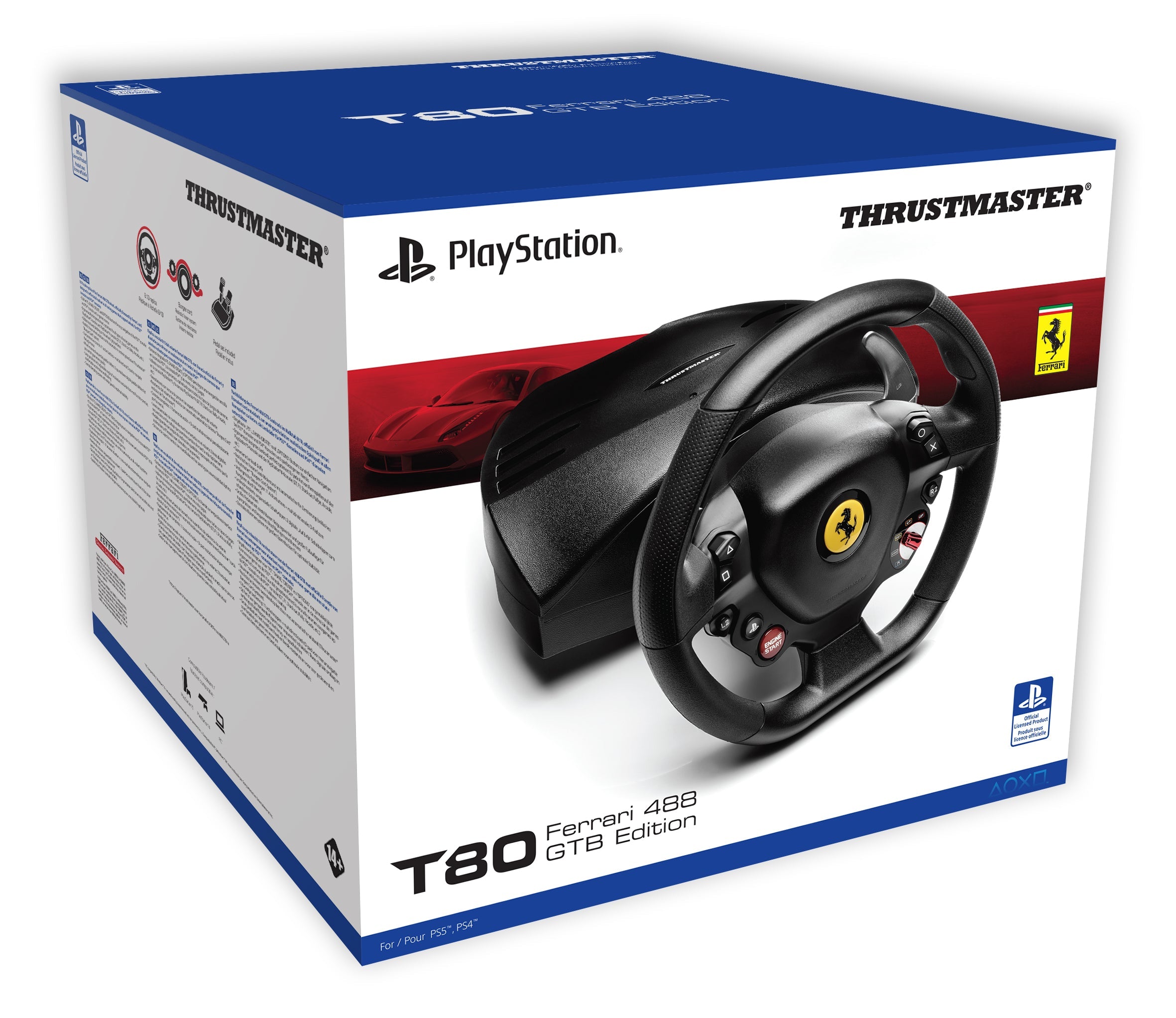 THRUSTMASTER Volante T80 RW FERRARI 488 GTB (Compatibile PS5, PS4 e PC)