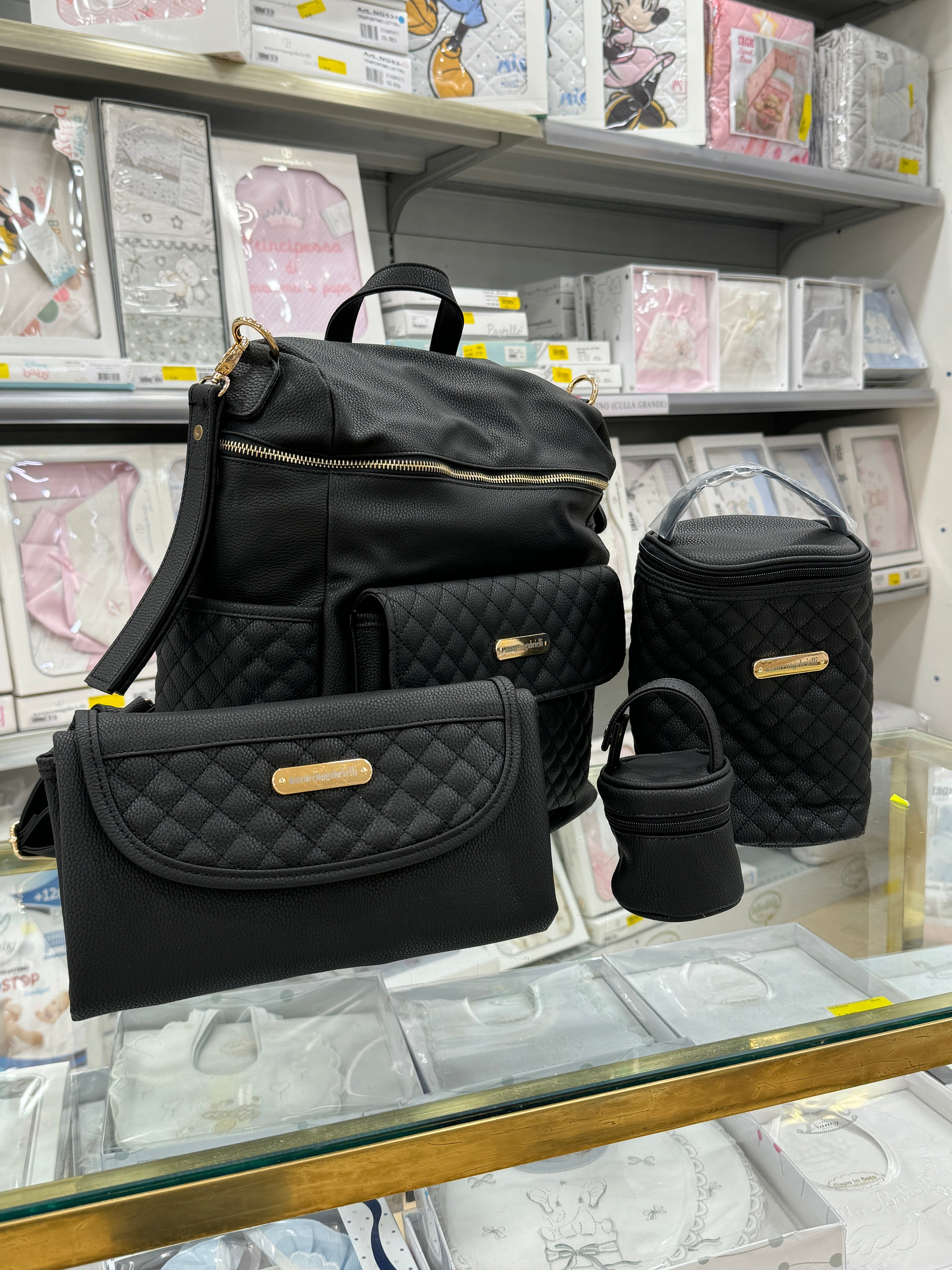 Nancy Baby - Borsa Set Nascita 5 Pezzi in Pelle
