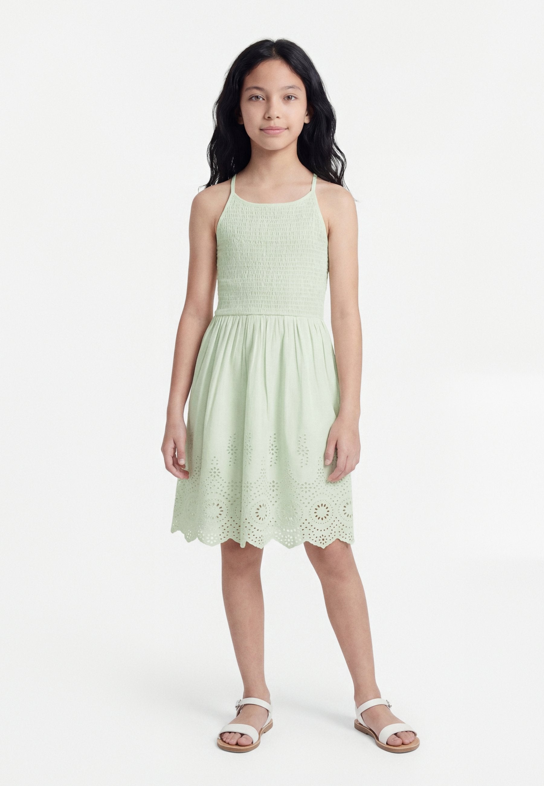 Only Vestito Ragazza KOGBONDI LIFE 15368460 Verde | Abito Casual PE26