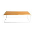 Tavolino Caffè TENSIO WOOD 140x80, impiallacciatura quercia, bianco