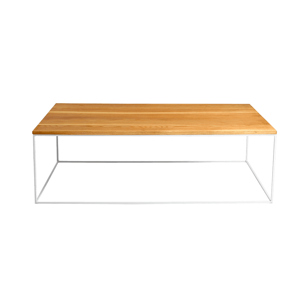 Tavolino Caffè TENSIO WOOD 140x80, impiallacciatura quercia, bianco