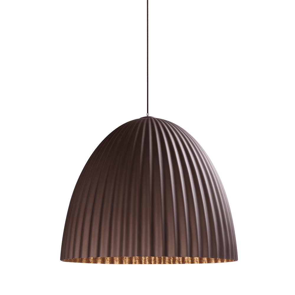 Lampada a sospensione PLISSART L marrone/rame