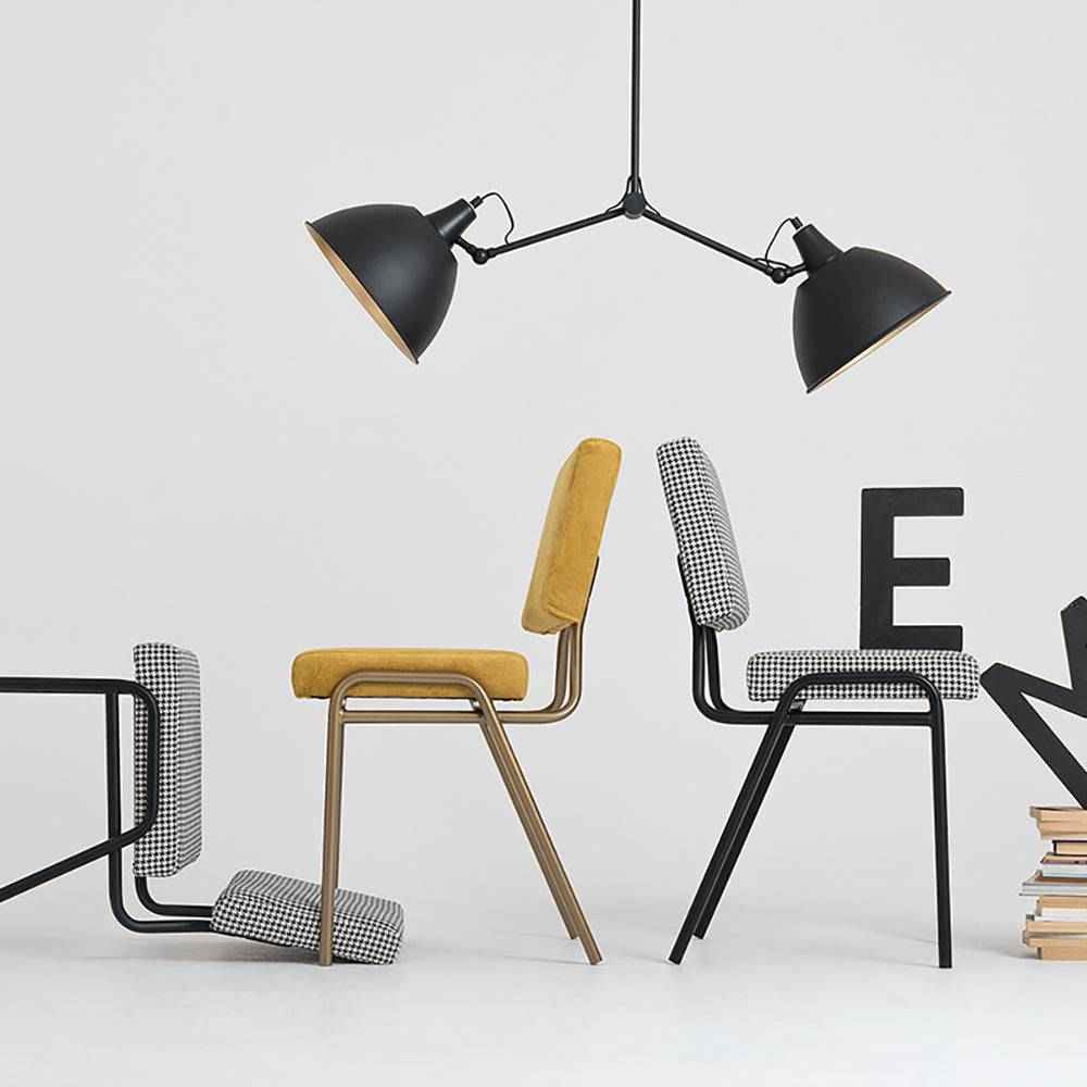 Sedia SIMPLE - pied de poule, nero