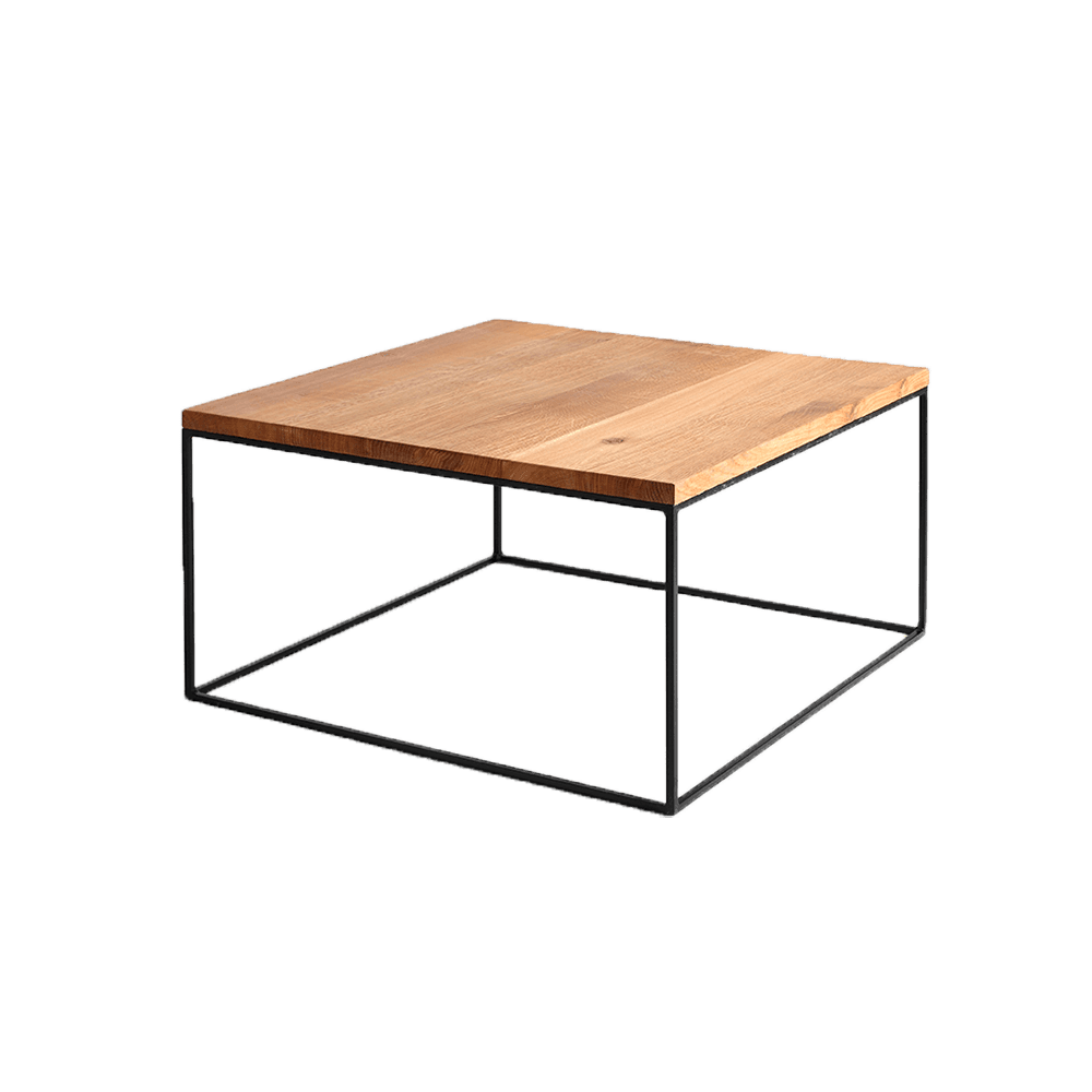 Tavolino Caffè TENSIO WOOD 100x100, impiallacciatura quercia, nero