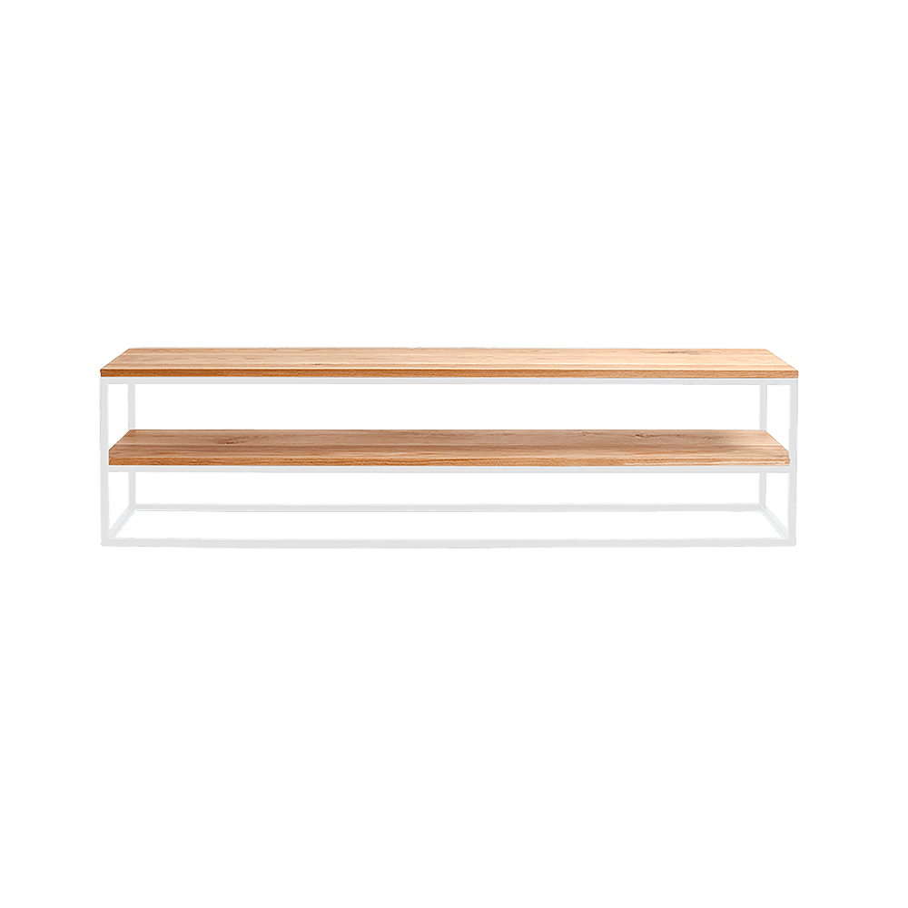 Rack JULITA 180 legno massiccio, quercia, bianco