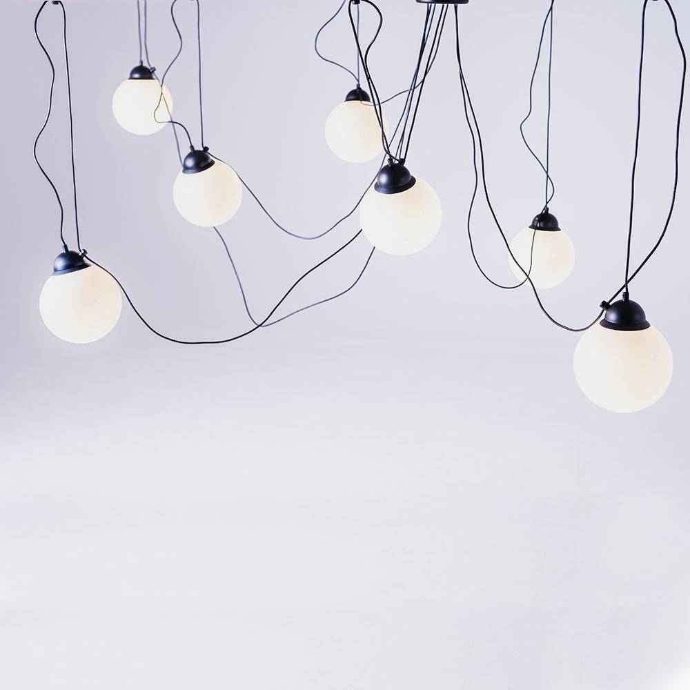 Lampada a Sospensione POPO GLASS M 7 - Nero