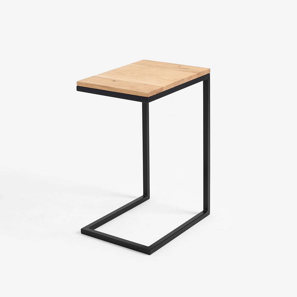 Tavolino LUPE 30 Legno Massello, Rovere, Nero