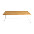 Tavolino Tensio Legno Massello 140x80 Quercia - Bianco