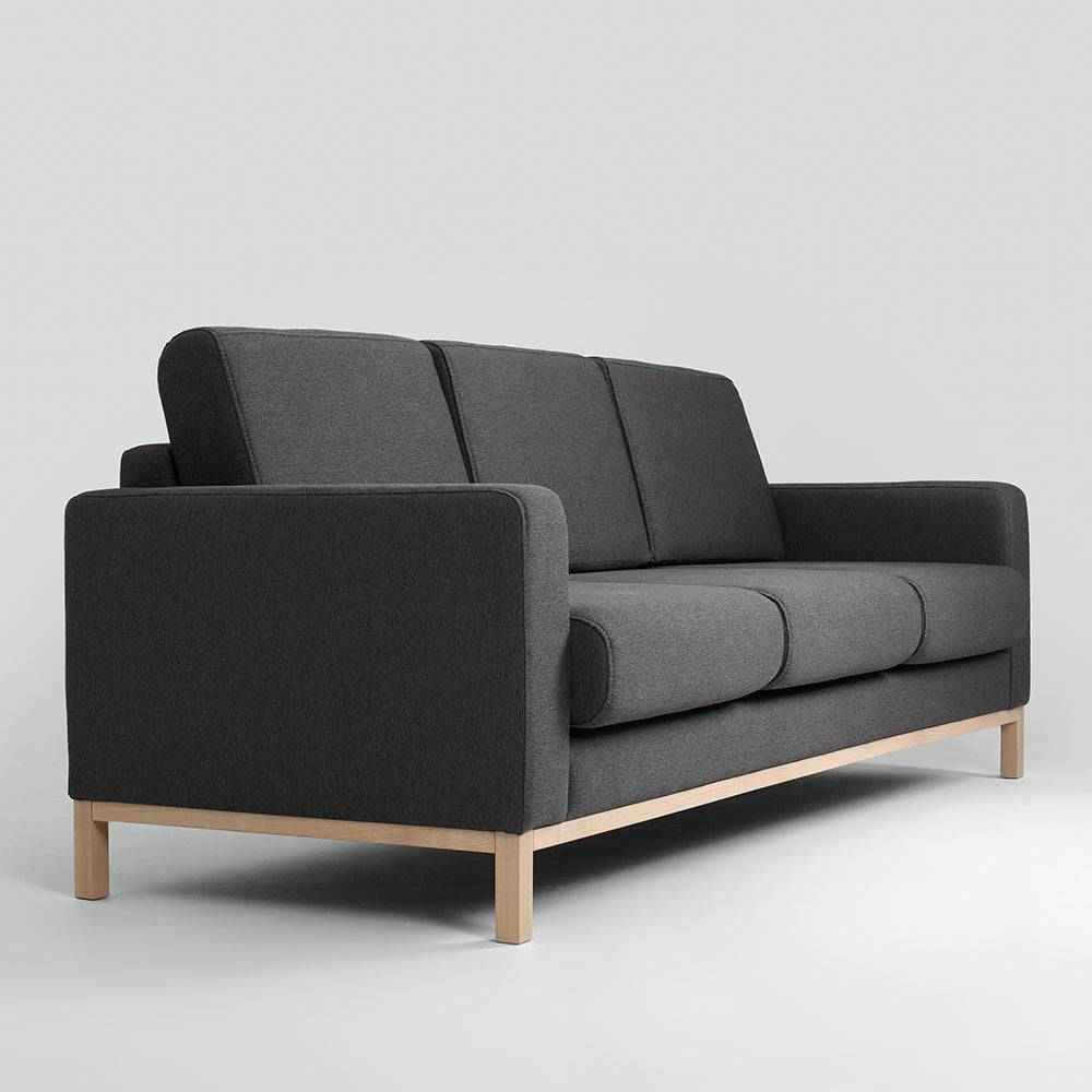 Divano Letto 3 Posti SCANDIC, Carbonio, Naturale
