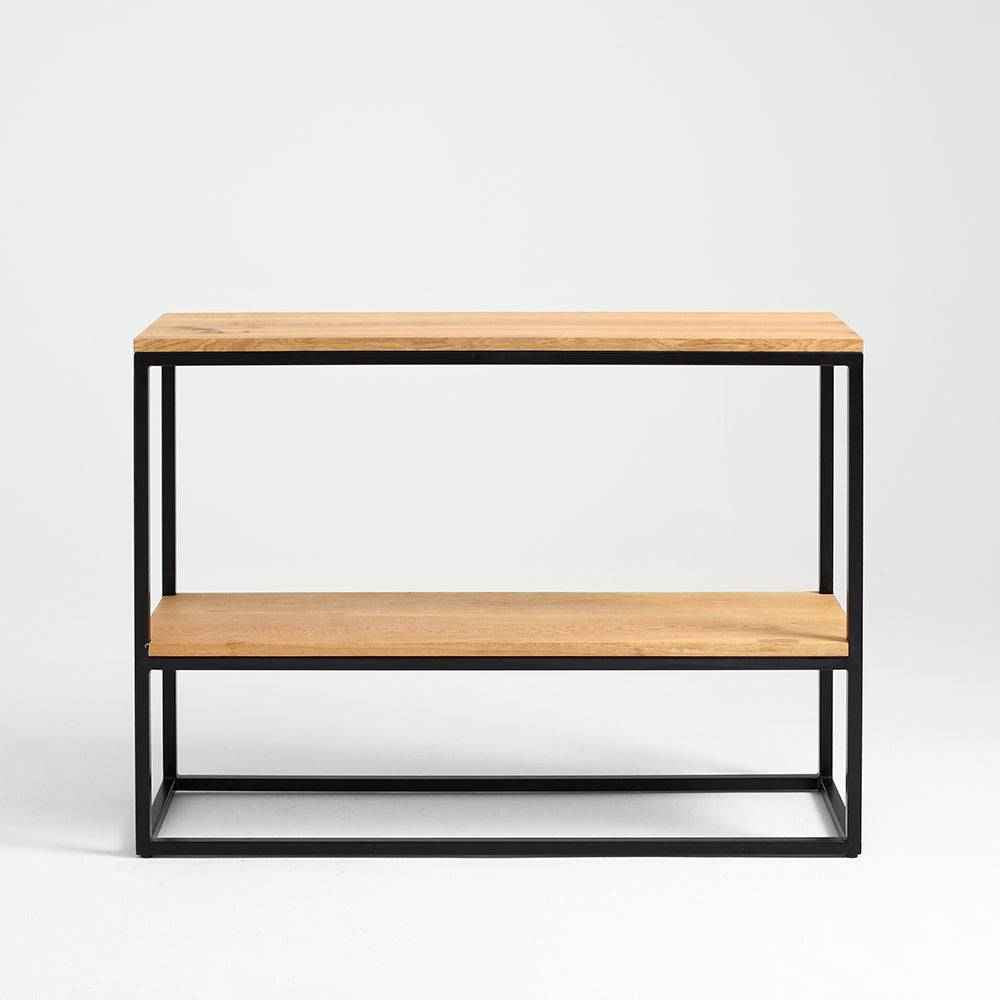 Mensola Julita 75-2F Legno Massello - Rovere e Nero