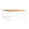 Tavolino Caffè TENSIO WOOD 100x100, impiallacciatura quercia, bianco