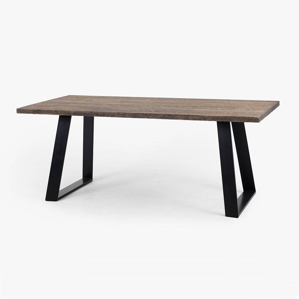 Tavolo da Pranzo HOFER 180x90 Legno Massello Rovere Nero
