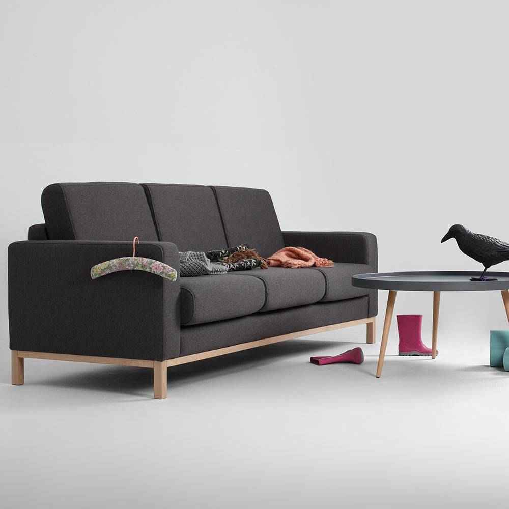 Divano Letto 3 Posti SCANDIC, Carbonio, Naturale