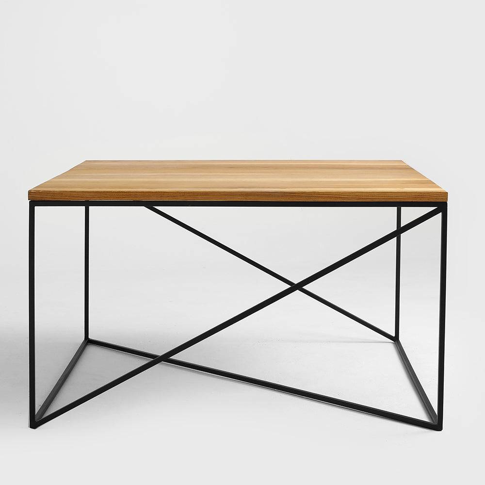 Tavolino MEMO WOOD 80, impiallacciatura rovere, nero