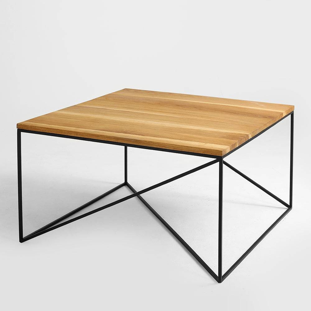 Tavolino MEMO WOOD 80, impiallacciatura rovere, nero