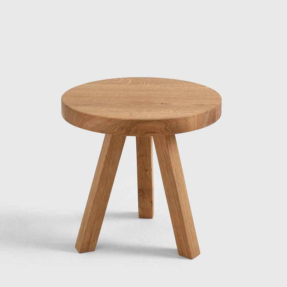 Tavolino TREBEN ⌀40 Legno Massello Quercia