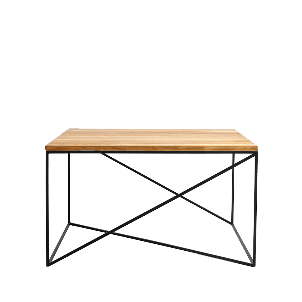 Tavolino MEMO WOOD 100x100, impiallacciatura rovere, nero