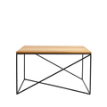 Tavolino MEMO WOOD 100x100, impiallacciatura rovere, nero