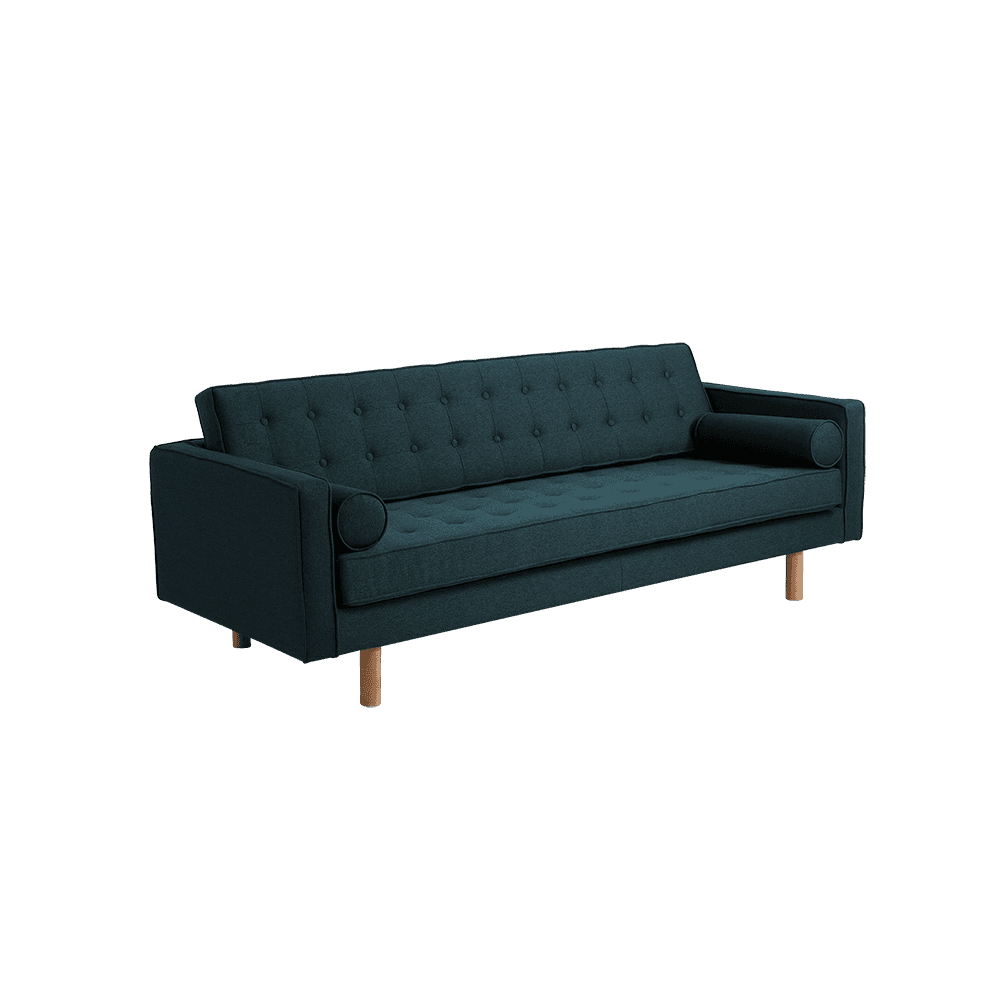 Divano 3 Posti TOPIC WOOD, Deep Sea, Legno Naturale