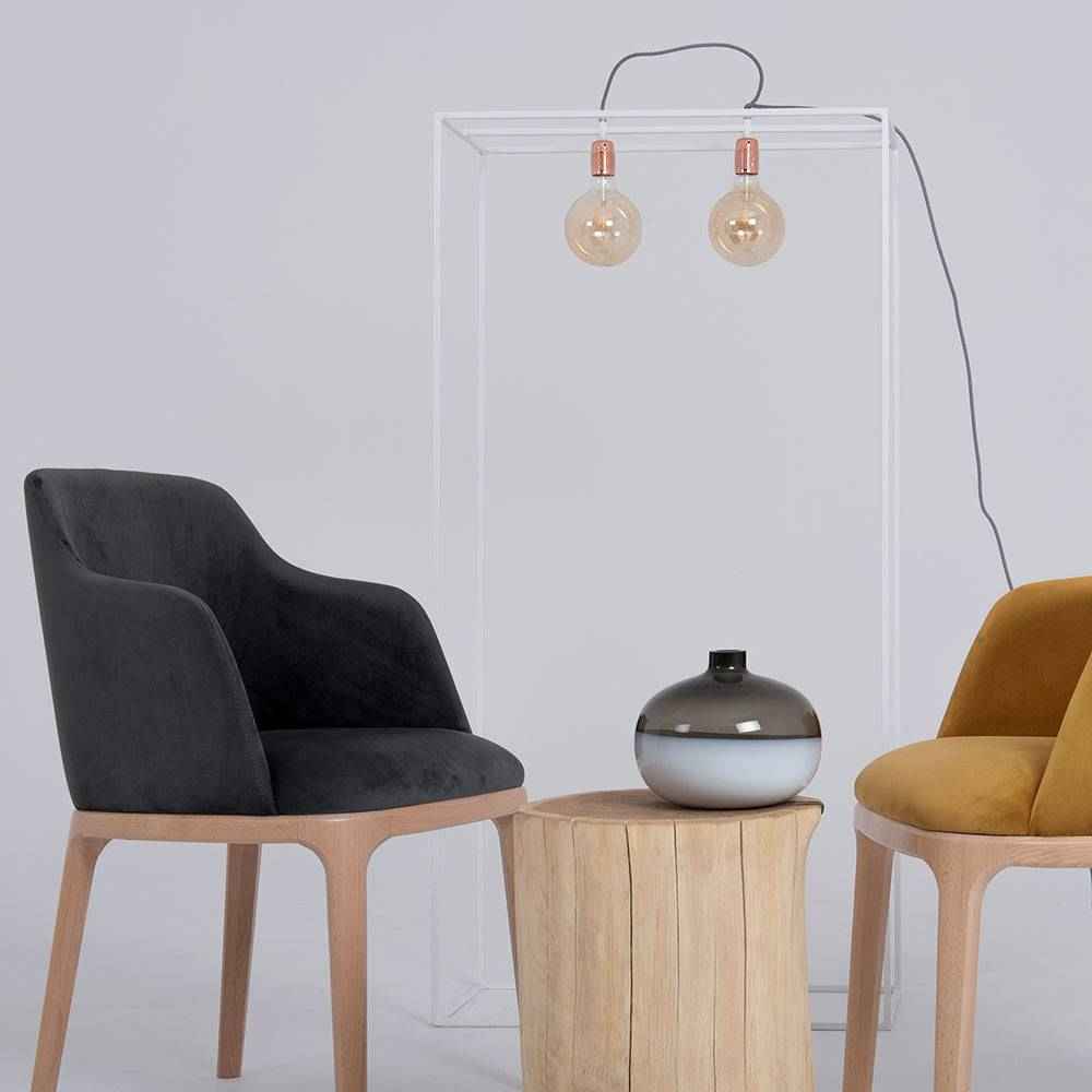 Sedia LULU con Braccioli - Grigio Lilla