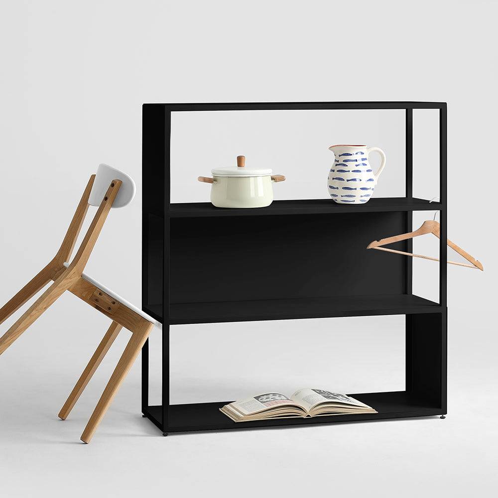 Libreria HYLLER SIDE METAL 100x110 nero
