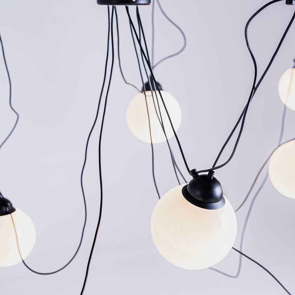 Lampada a Sospensione POPO GLASS M 7 - Nero
