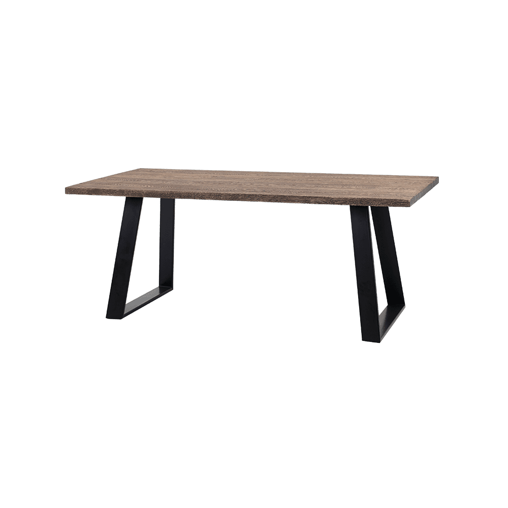 Tavolo da Pranzo HOFER 180x90 Legno Massello Rovere Nero