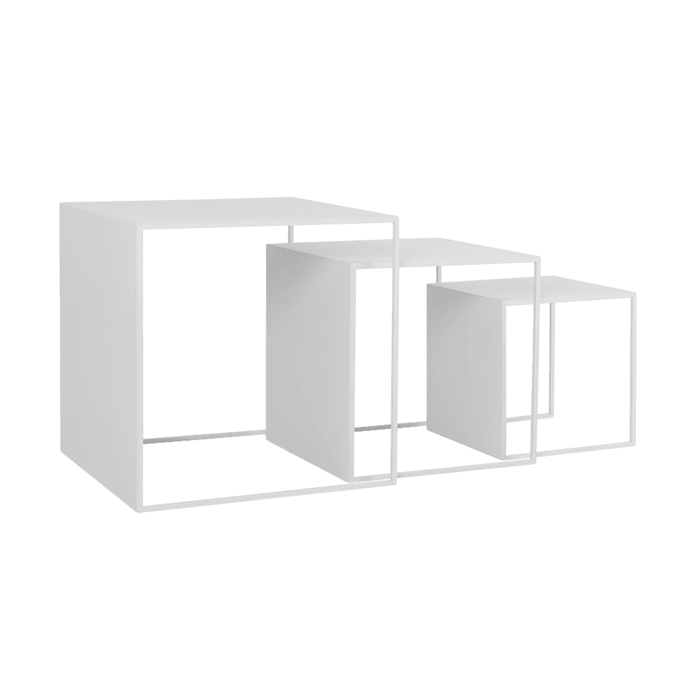 Set Tavolini 2WALL TRIO METAL 35x45x55, bianco