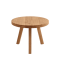 Tavolino TREBEN ⌀60 Legno Massello Quercia