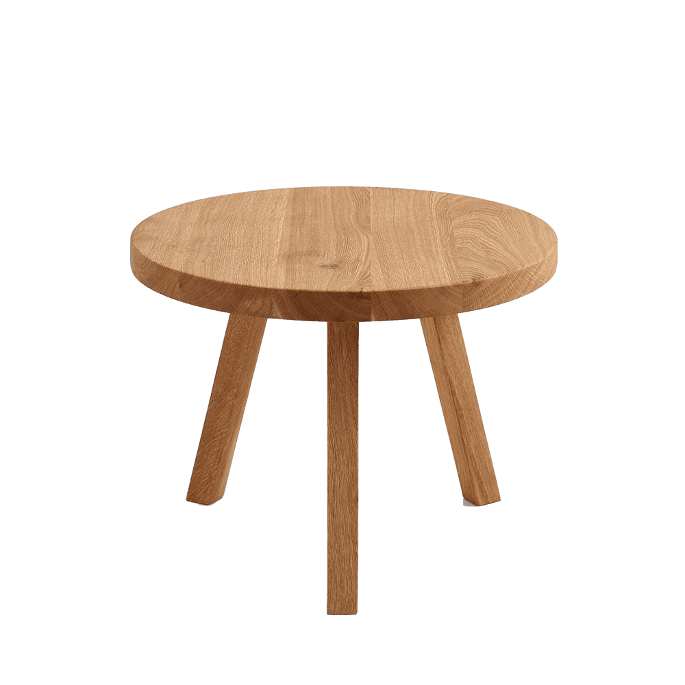 Tavolino TREBEN ⌀60 Legno Massello Quercia