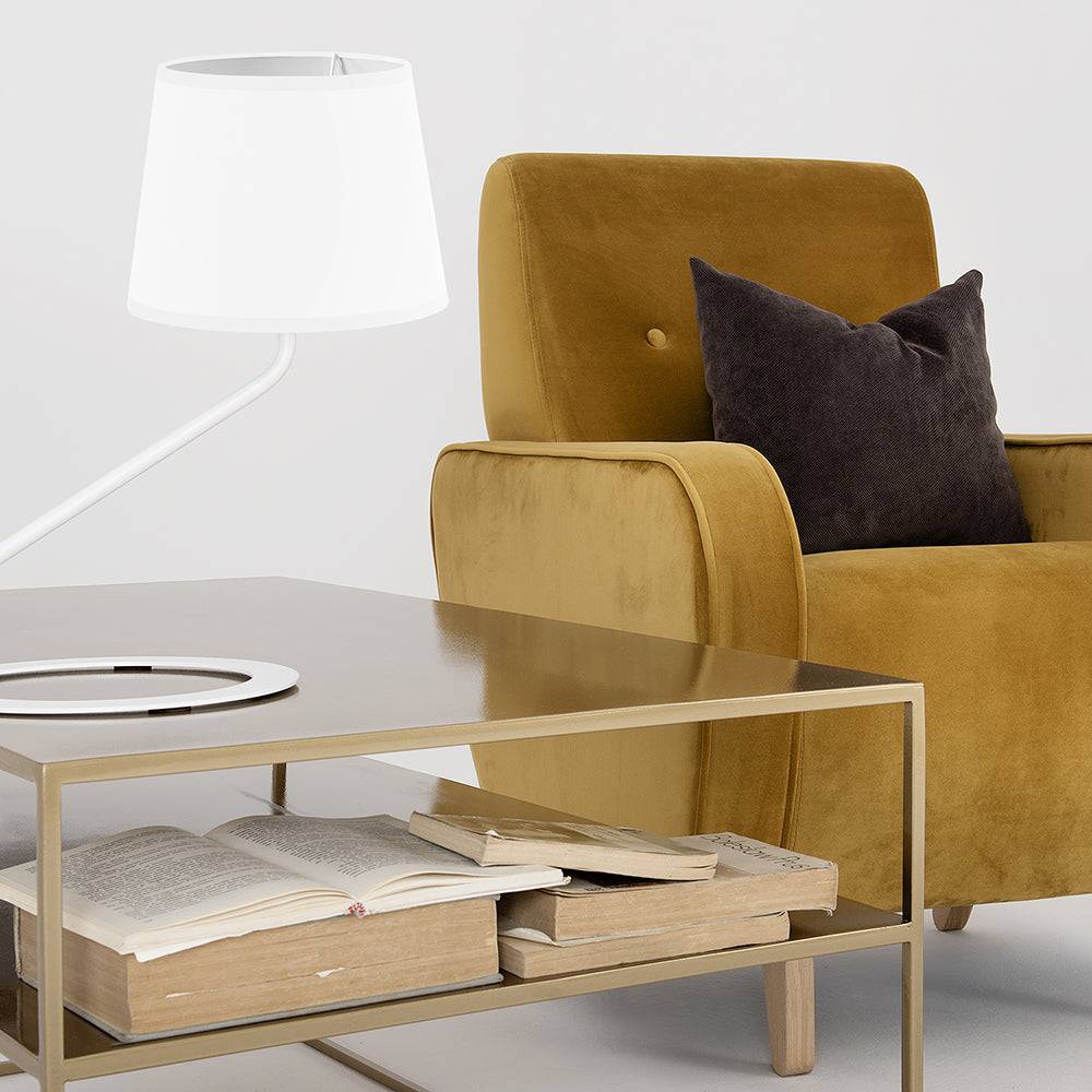 Lampada da Tavolo SHADE - Paralume Bianco Base Bianca
